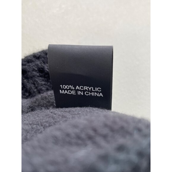 Zephyr K State Wildcats Beanie OS Cable Knit Black with Gray Faux Fur Pompom NEW - Picture 5 of 6